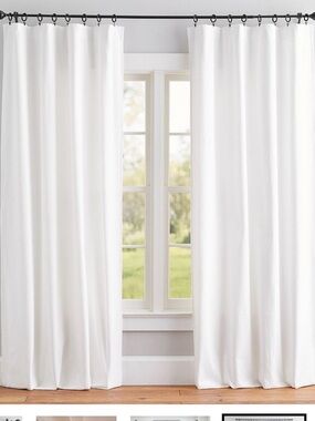 Pottery Barn white curtains. 2 in 1 pole top Broadway 50x84 NWT